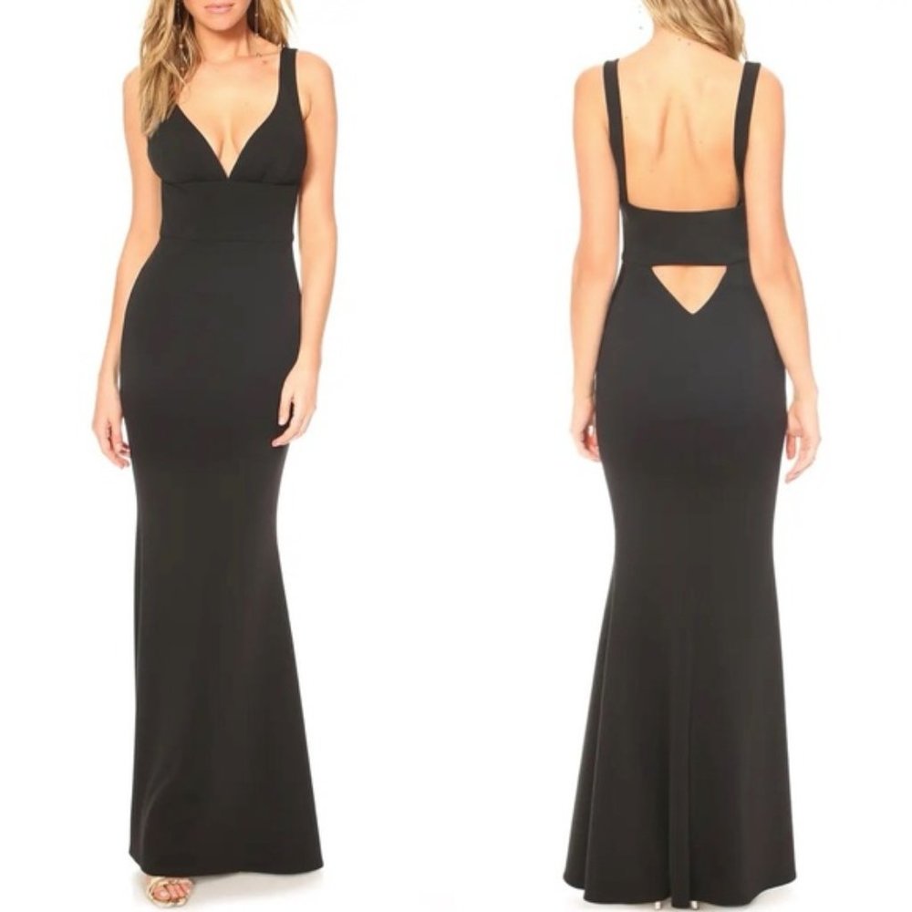 KATIE MAY Helena V-Neck Trumpet GOWN DRESS